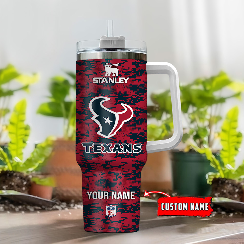 Houston Texans NFL Camouflage Custom Stanley Cup 40 oz 30 oz Tumbler With HandleTVC2301110 - Image 2