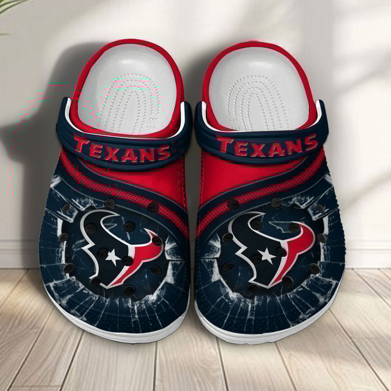 Houston Texans NFL Crocs Crocband Clogs Shoes Comfortable For Men Women and Kids