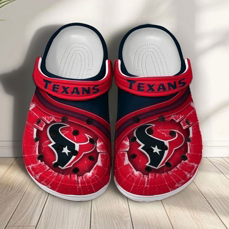 Houston Texans NFL Crocs Crocband Clogs Shoes Comfortable For Men Women and Kids