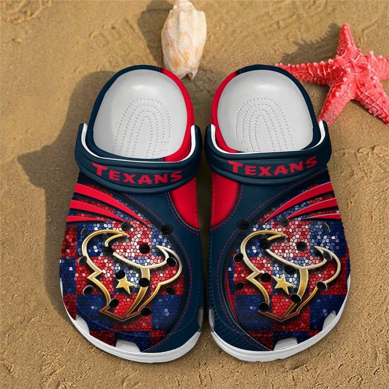 Houston Texans NFL Crocs Crocband Clogs Shoes Comfortable For Men Women and Kids