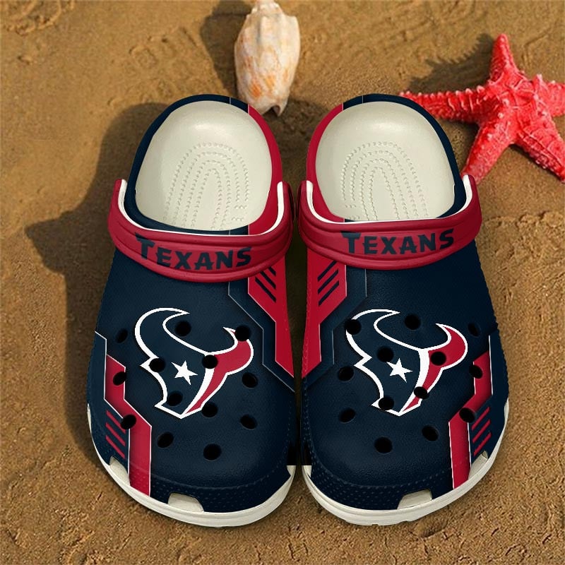 Houston Texans NFL Crocs Crocband Clogs Shoes Comfortable For Men Women and Kids