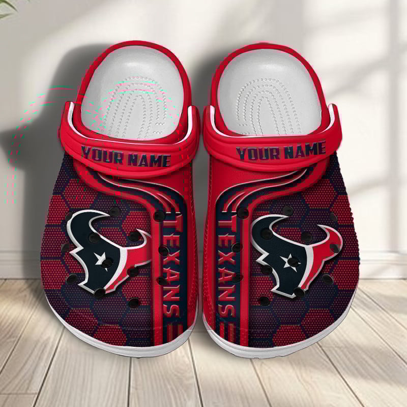 Houston Texans NFL Crocs Crocband Clogs Shoes Comfortable For Men Women and Kids