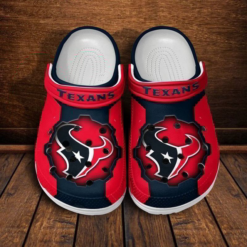 Houston Texans NFL Crocs Crocband Clogs Shoes Comfortable For Men Women and Kids