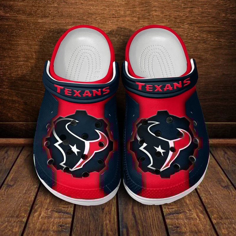 Houston Texans NFL Crocs Crocband Clogs Shoes Comfortable For Men Women and Kids
