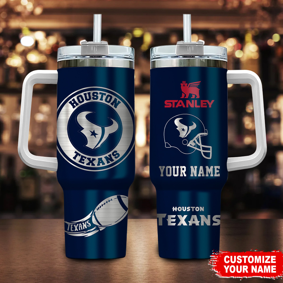 Houston Texans NFL Custom Stanley Cup 40 oz 30 oz Tumbler With HandleTVC230178