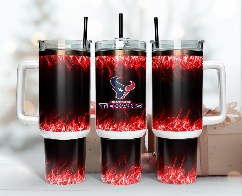 Houston Texans NFL Fire Effect Custom Stanley Cup 40 oz 30 oz Tumbler With HandleTVC2301140
