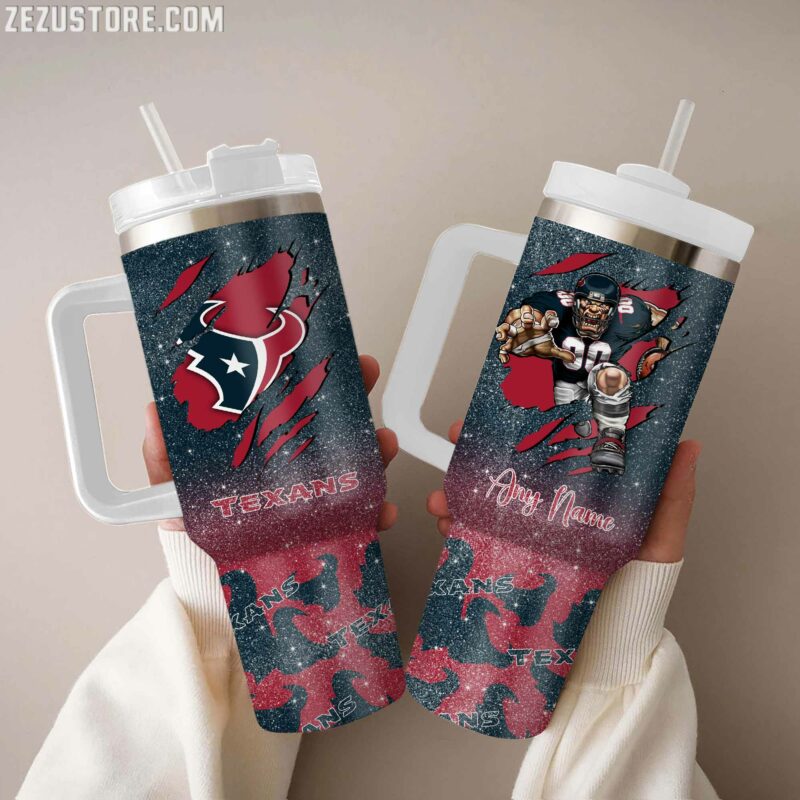 Houston Texans NFL Glitter Custom Stanley Cup 40 oz 30 oz Tumbler With HandleTVC230199
