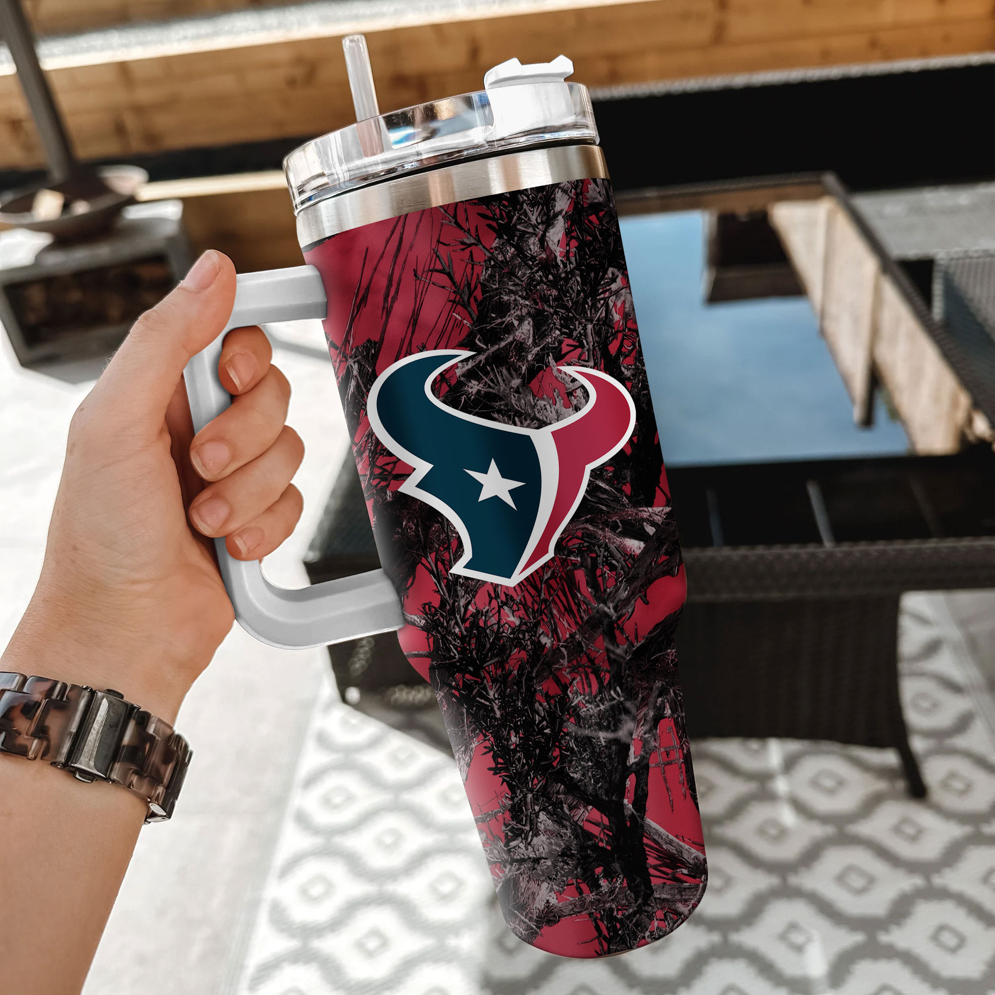 Houston Texans NFL Hunting Custom Stanley Cup 40 oz 30 oz Tumbler With HandleTVC230182 - Image 2