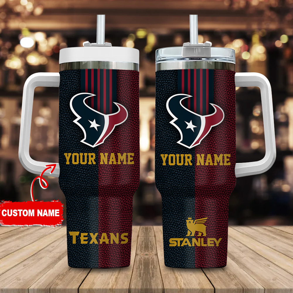 Houston Texans NFL Leather Effect Custom Stanley Cup 40 oz 30 oz Tumbler With HandleTVC2301123