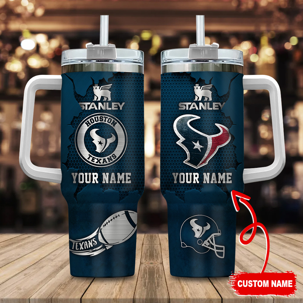 Houston Texans NFL Metal Style Custom Stanley Cup 40 oz 30 oz Tumbler With HandleTVC230186