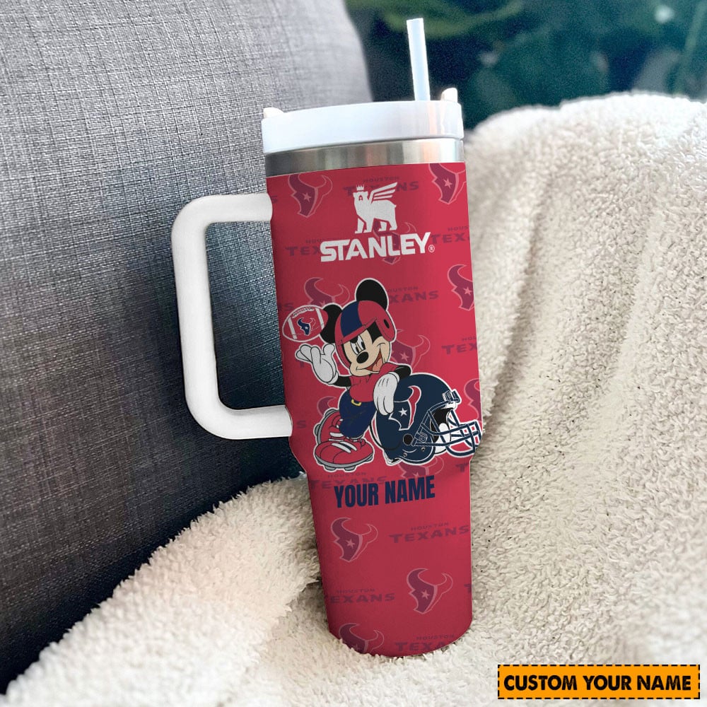 Houston Texans NFL Mickey Mouse Custom Stanley Cup 40 oz 30 oz Tumbler With HandleTVC230138 - Image 2