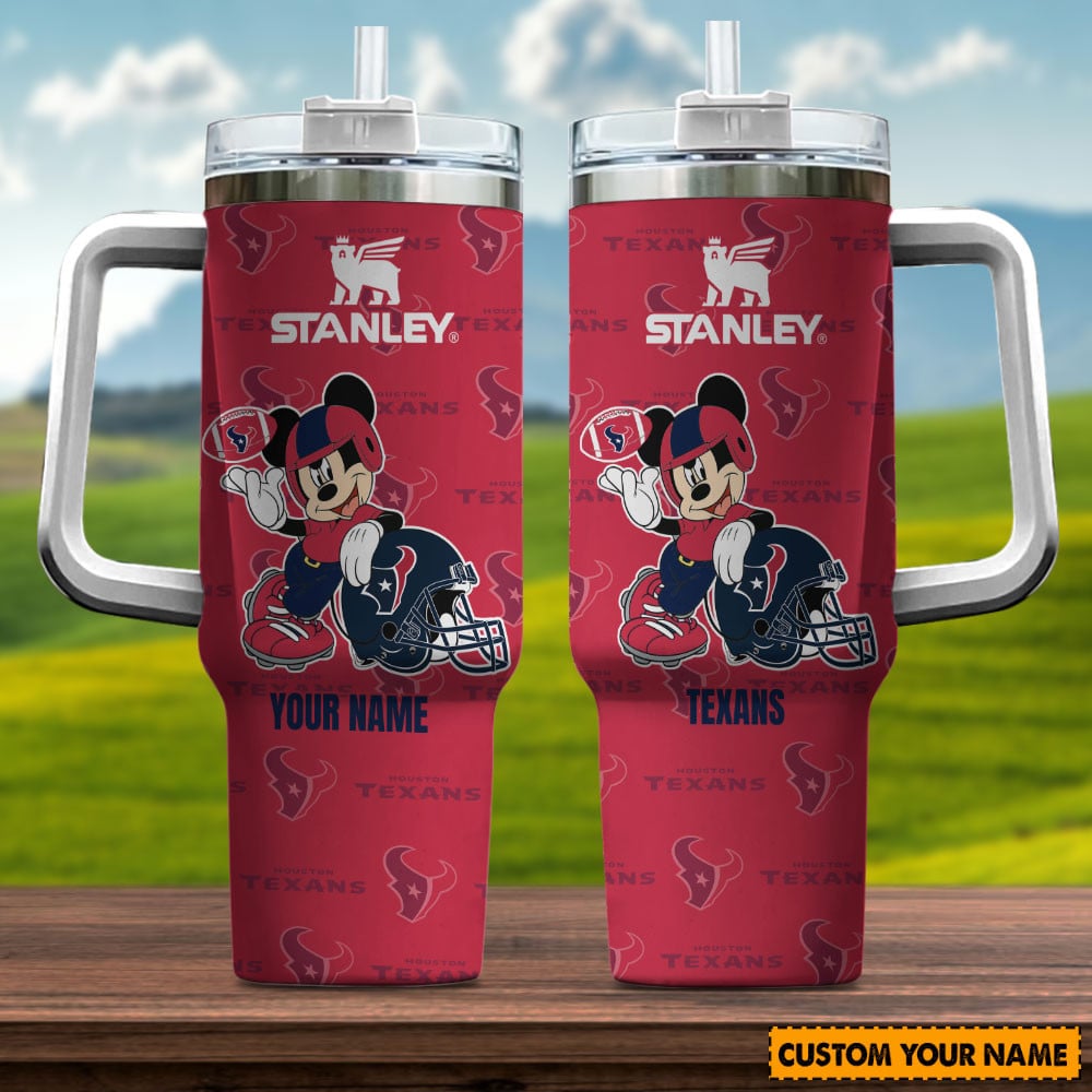 Houston Texans NFL Mickey Mouse Custom Stanley Cup 40 oz 30 oz Tumbler With HandleTVC230138