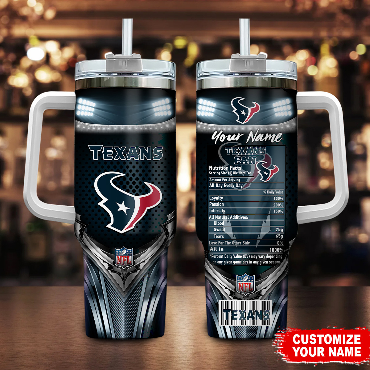 Houston Texans NFL Nutrition Facts Custom Stanley Cup 40 oz 30 oz Tumbler With HandleTVC230194