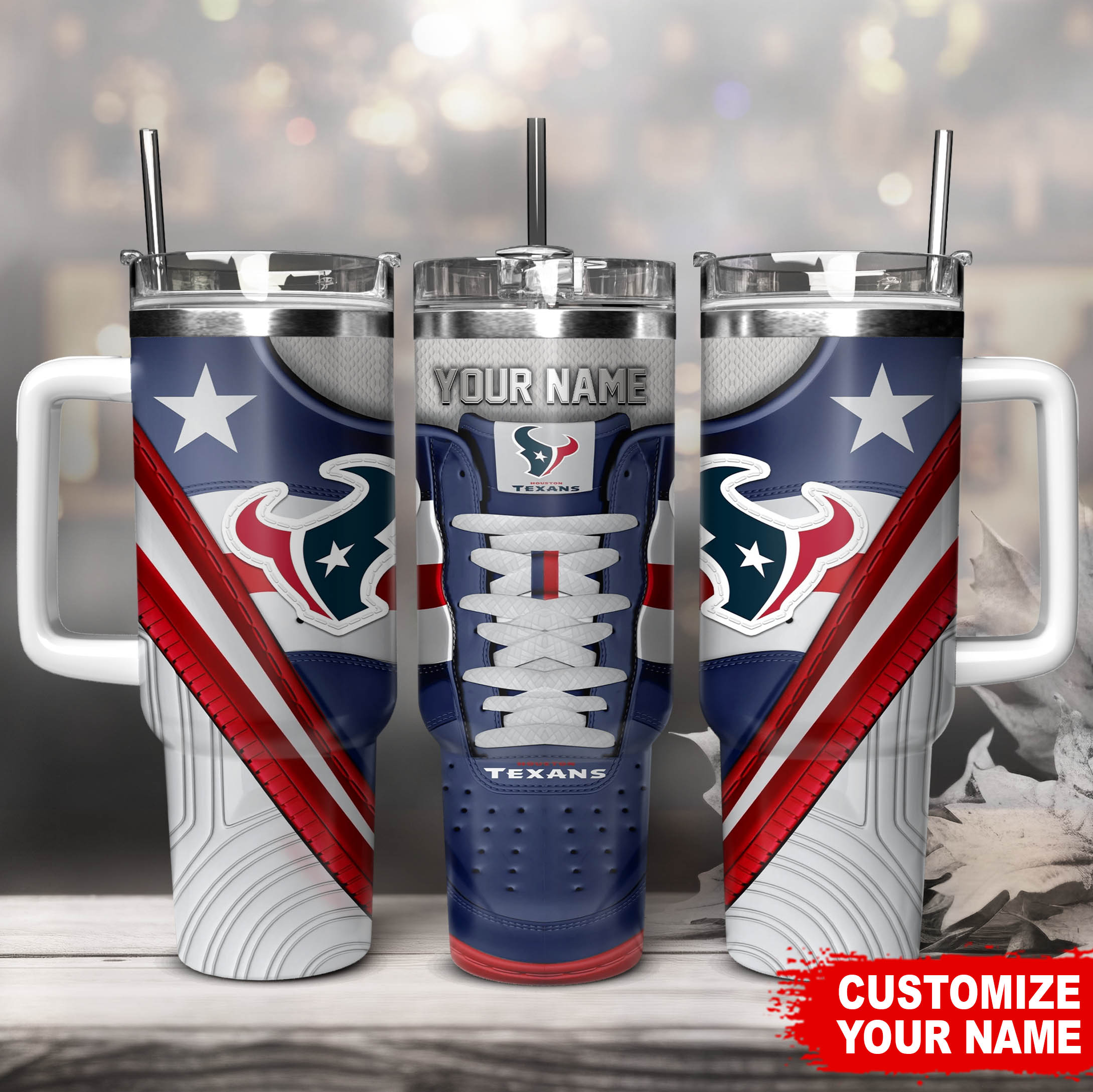Houston Texans NFL Sneaker Custom Stanley Cup 40 oz 30 oz Tumbler With HandleTVC230129