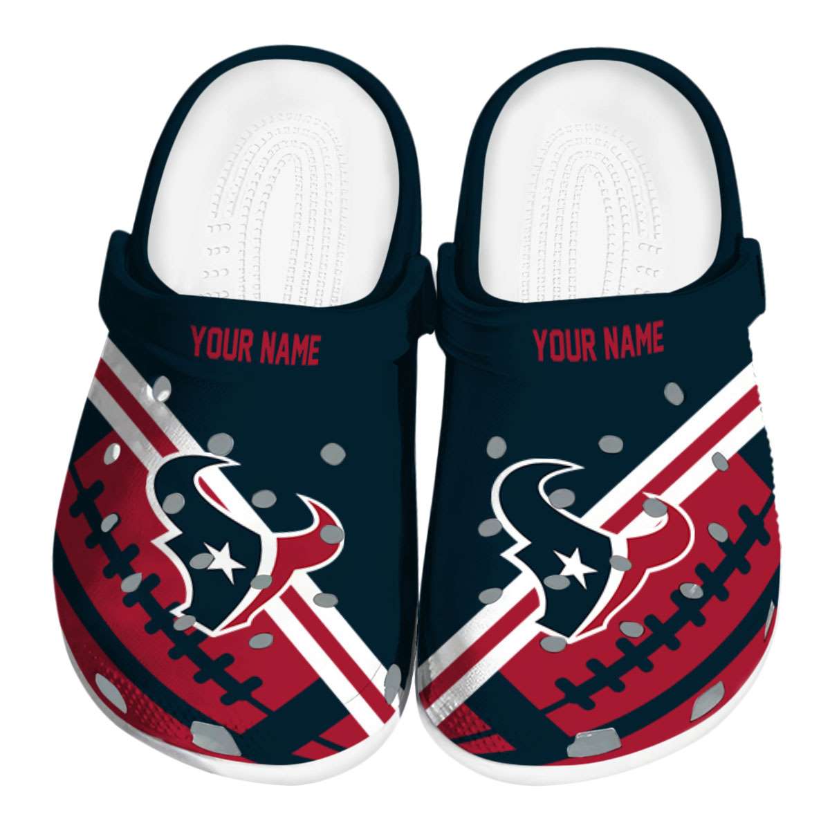 Houston Texans NFL Sport Crocs Crocband Clogs Shoes Comfortable For Men Women and Kids