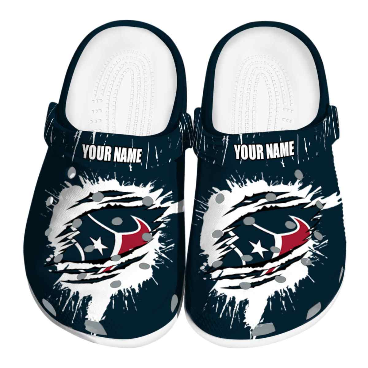Houston Texans NFL Sport Crocs Crocband Clogs Shoes Comfortable For Men Women and Kids