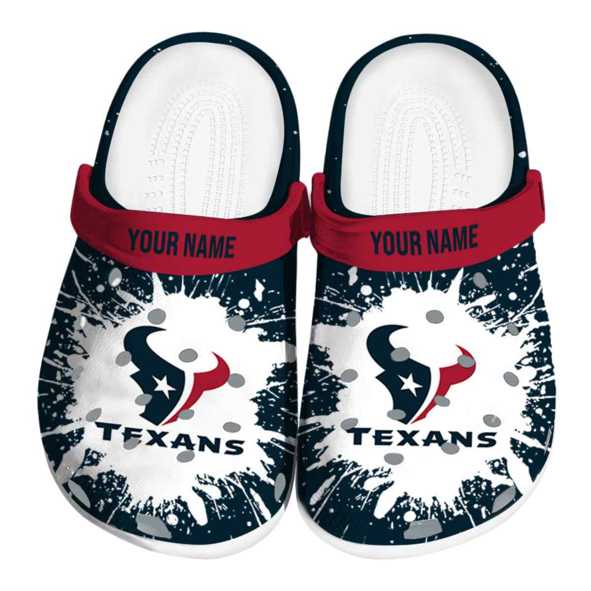 Houston Texans NFL Sport Crocs Crocband Clogs Shoes Comfortable For Men Women and Kids