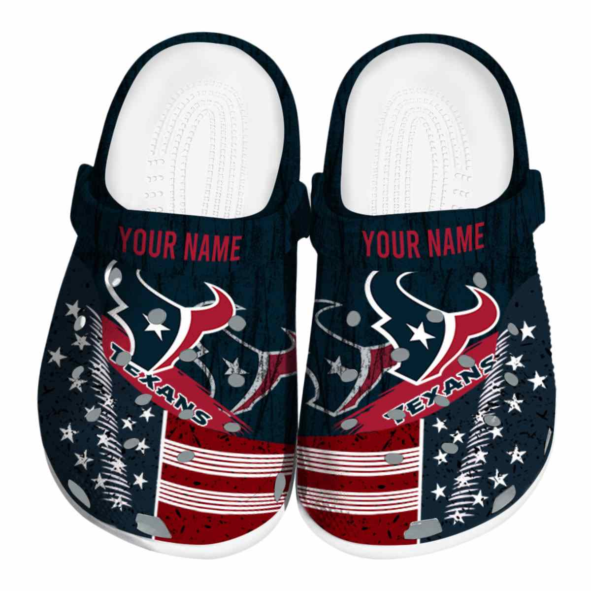 Houston Texans NFL Sport Crocs Crocband Clogs Shoes Comfortable For Men Women and Kids