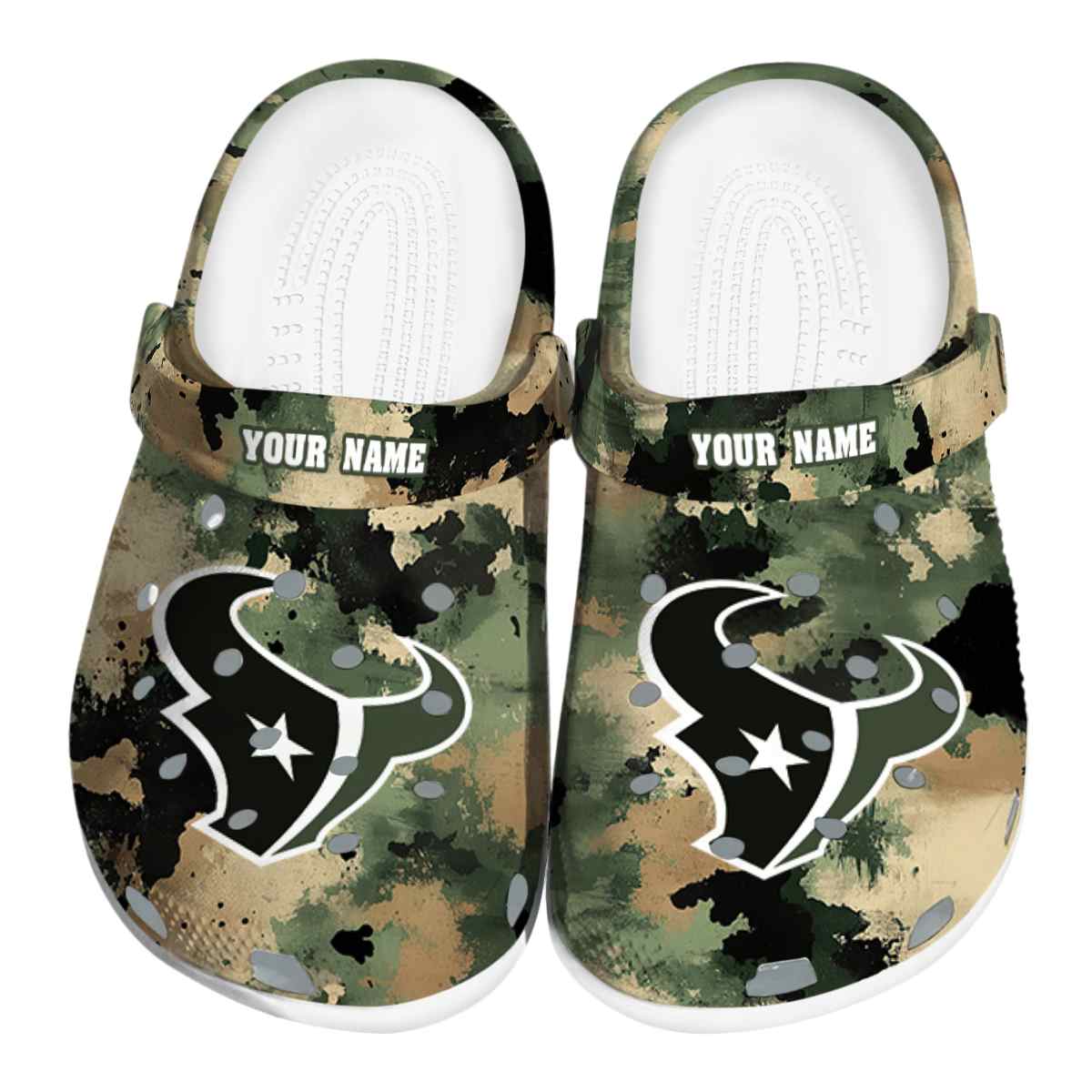 Houston Texans NFL Sport Crocs Crocband Clogs Shoes Comfortable For Men Women and Kids