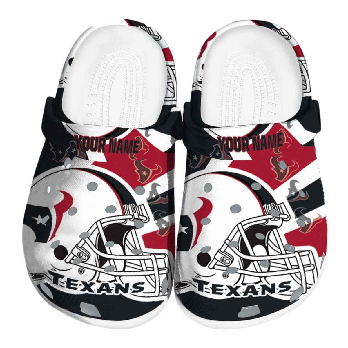 Houston Texans NFL Sport Crocs Crocband Clogs Shoes Comfortable For Men Women and Kids
