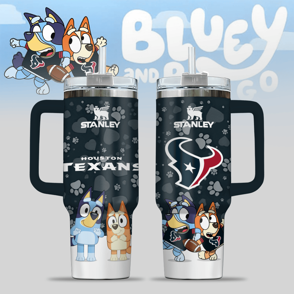 Houston Texans NFL x Bluey Custom Stanley Cup 40 oz 30 oz Tumbler With HandleTVC2301124