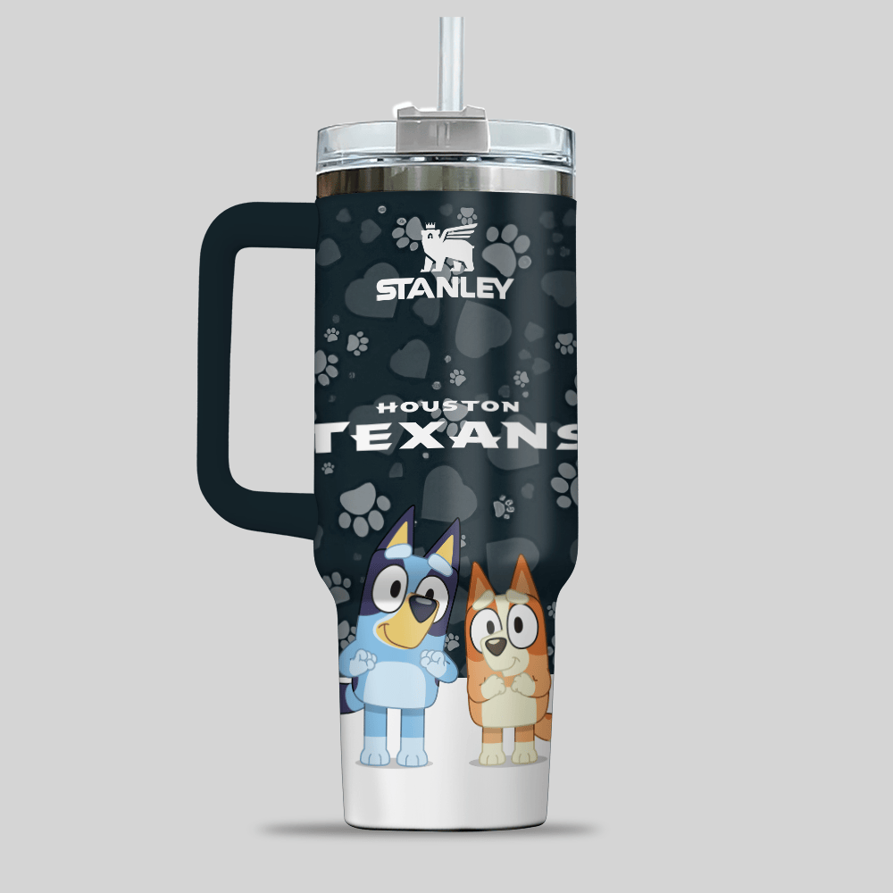 Houston Texans NFL x Bluey Custom Stanley Cup 40 oz 30 oz Tumbler With HandleTVC2301124 - Image 2