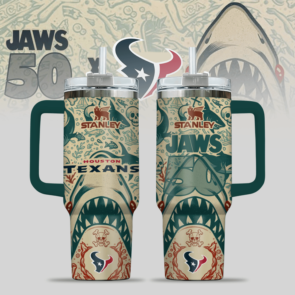 Houston Texans NFL x JAWS Custom Stanley Cup 40 oz 30 oz Tumbler With HandleTVC2301123