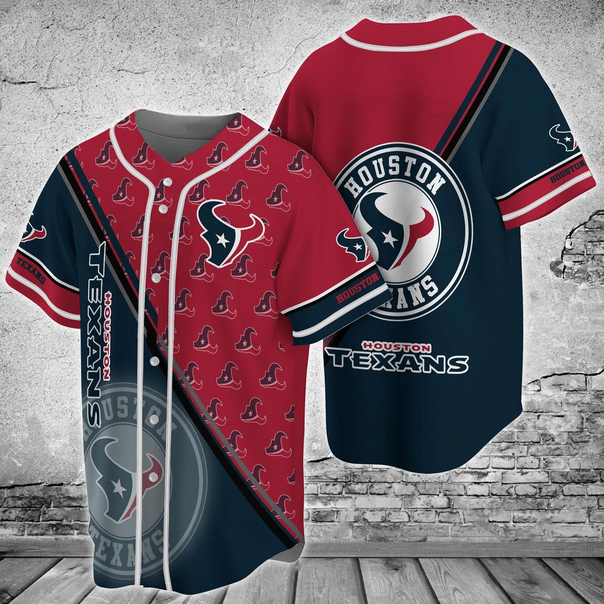 Houston Texans NLF Baseball Jersey Shirt – Vintage Look For Retro Fans