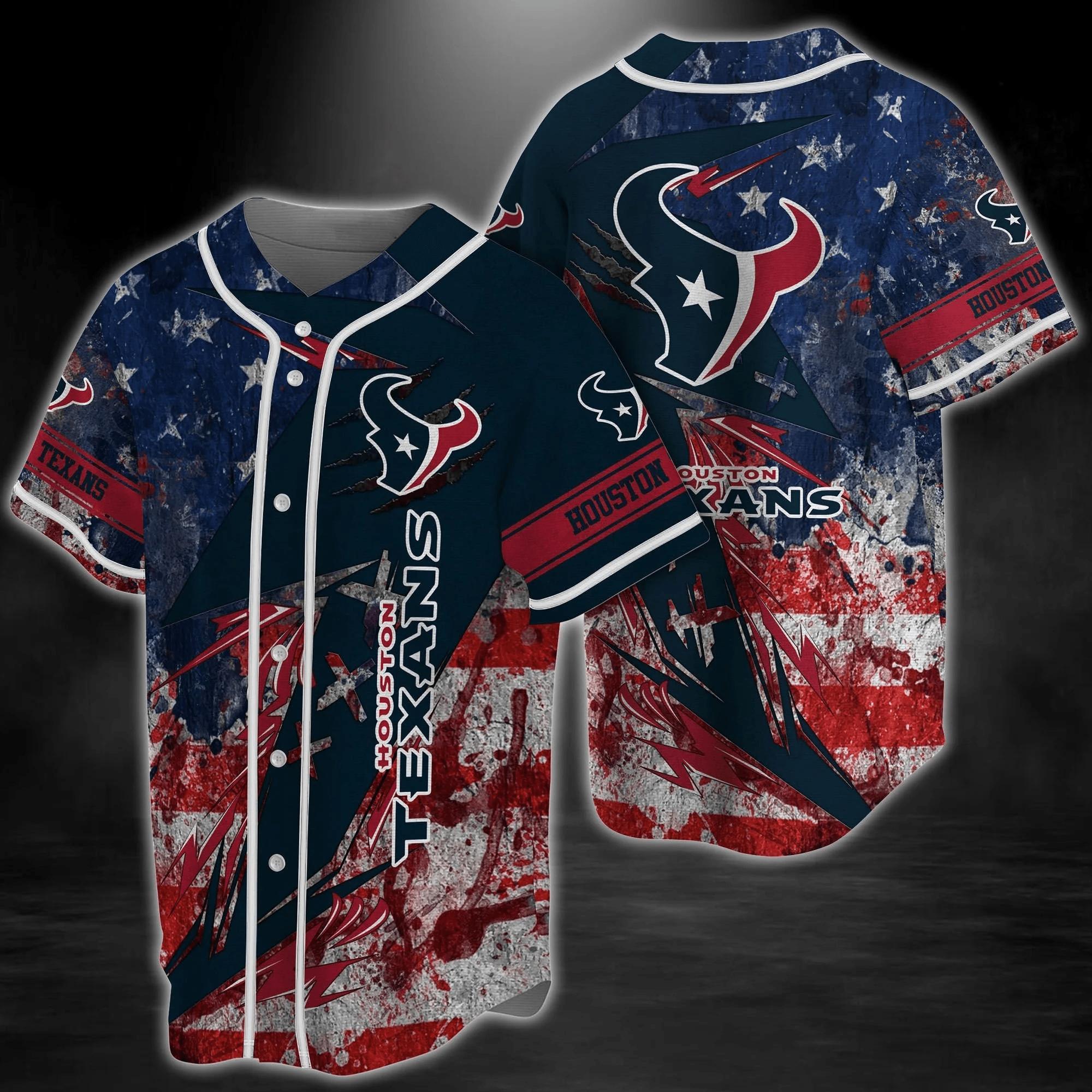 Houston Texans NLF Baseball Jersey Shirt For Football Fans