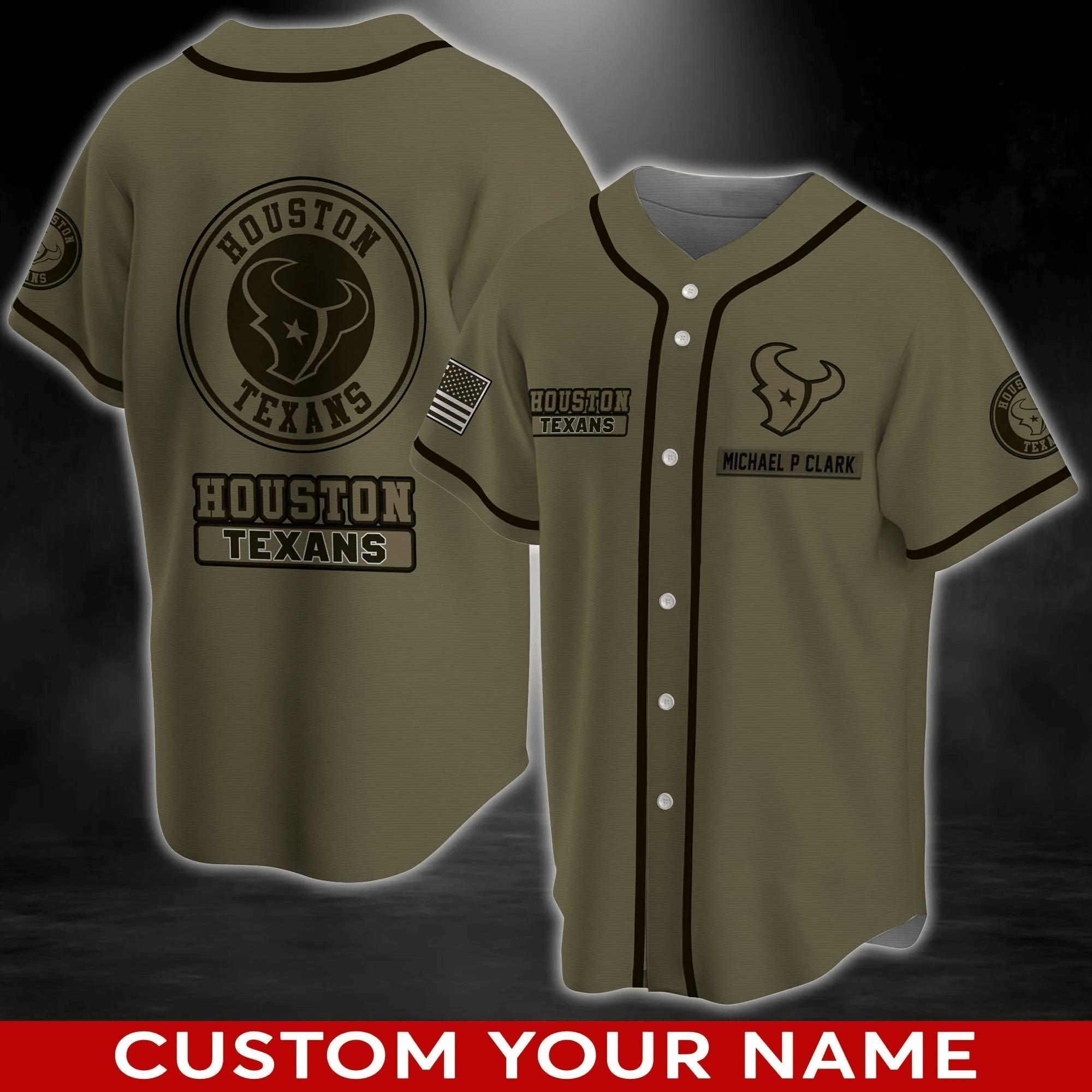 Houston Texans NLF Personalized Baseball Jersey Shirt