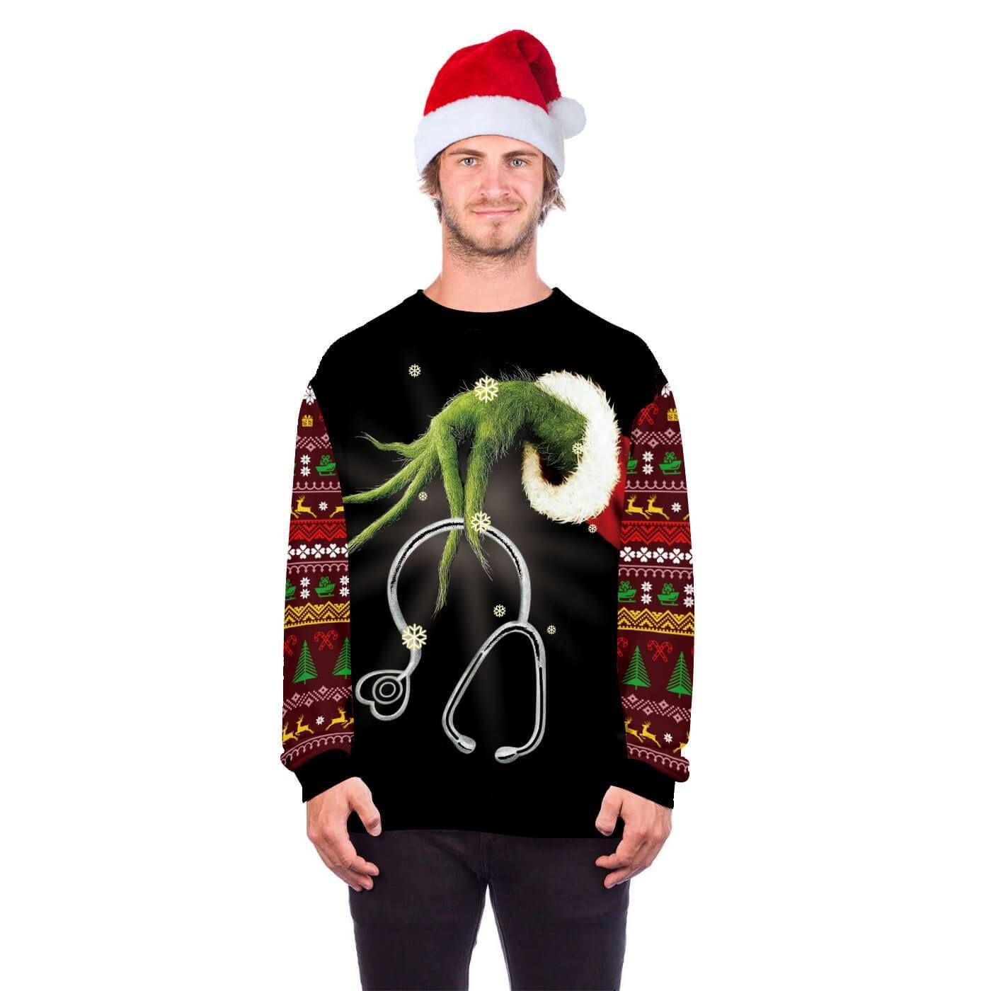 How The Grinch Stole Christmas For Unisex Ugly Christmas Sweater Adult 3D Funny Matching for family - Image 5