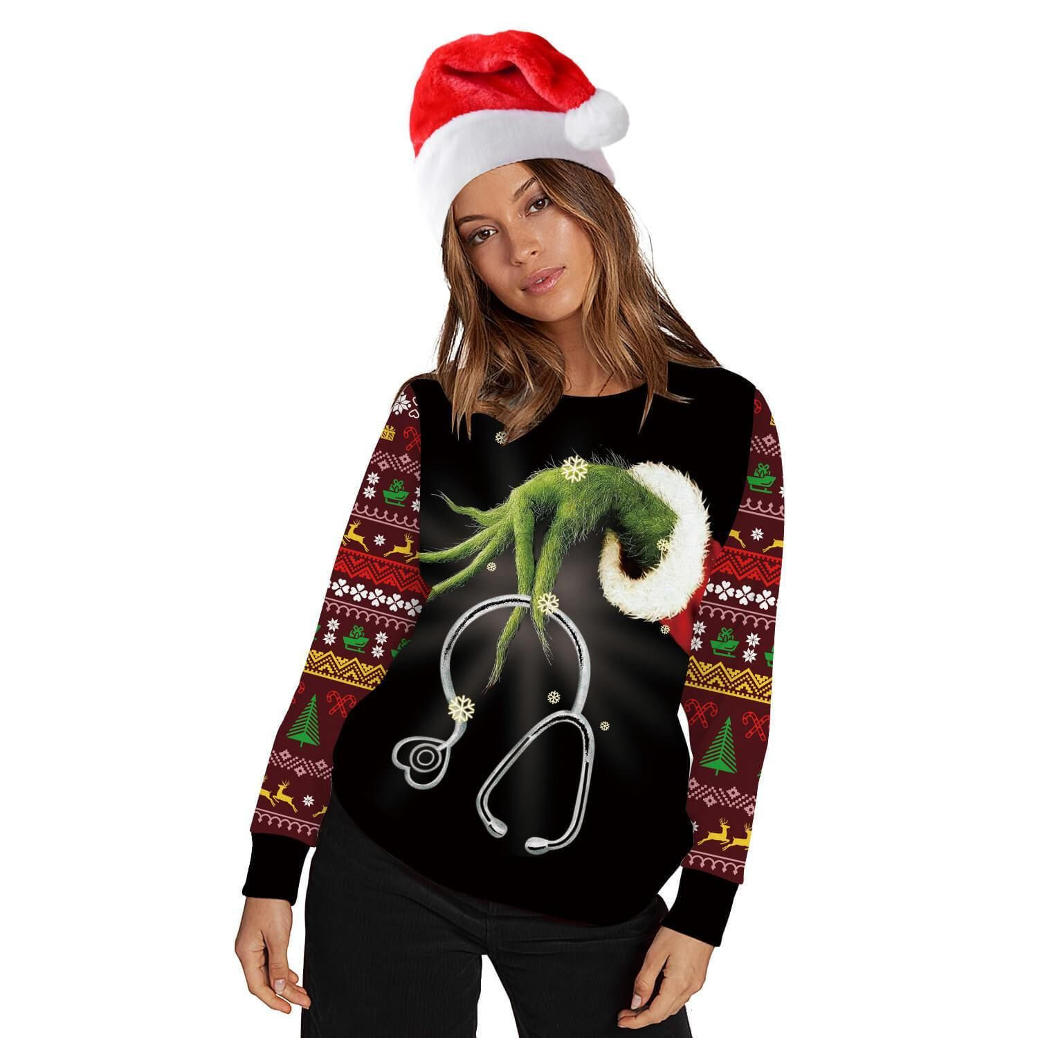 How The Grinch Stole Christmas For Unisex Ugly Christmas Sweater Adult 3D Funny Matching for family - Image 3