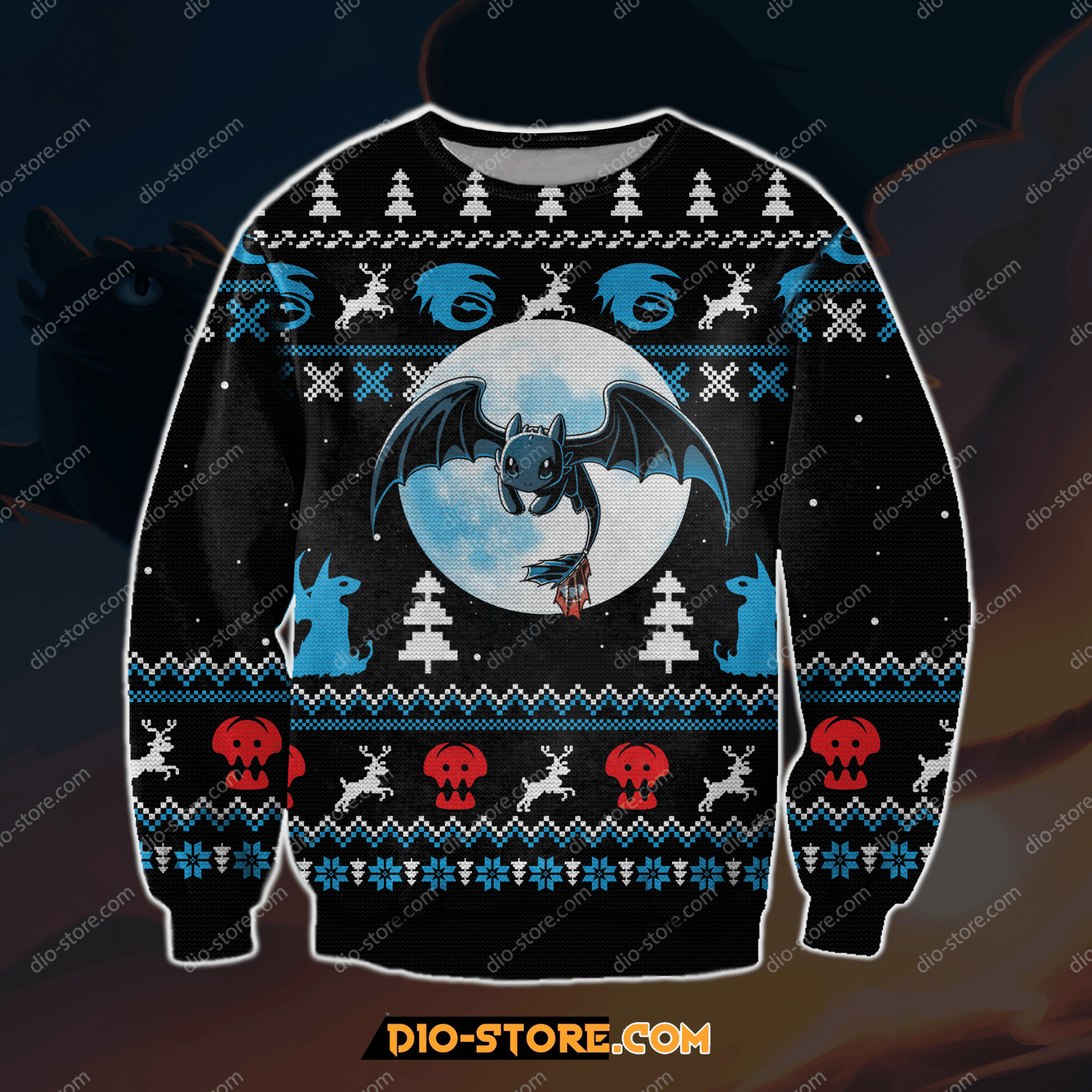 How To Train Your Dragon For Unisex Ugly Christmas Sweater Adult 3D Funny Matching for family