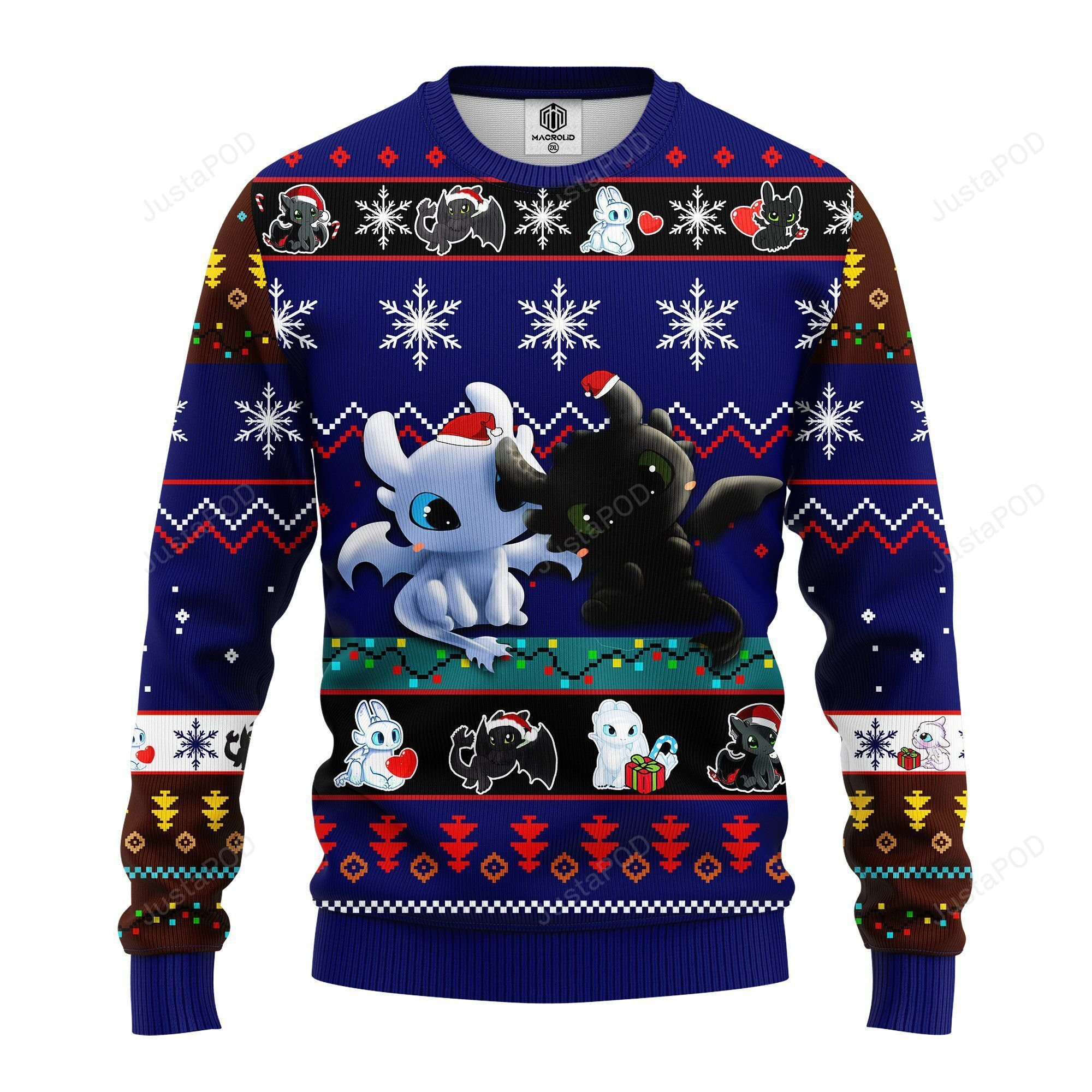 How To Train Your Dragon Toothless Love Ugly Christmas Sweater Adult 3D Funny Matching for family