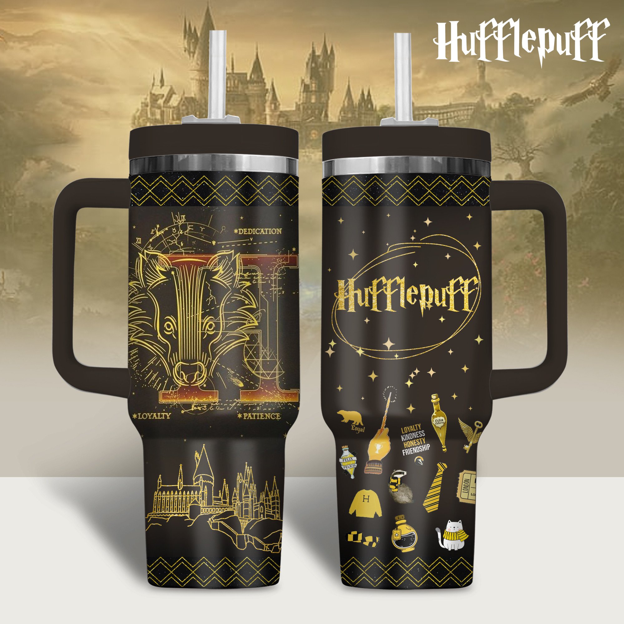 Hufflepuff Harry Potter Movies Custom Stanley Cup 40 oz 30 oz Tumbler With HandleTVC2301800