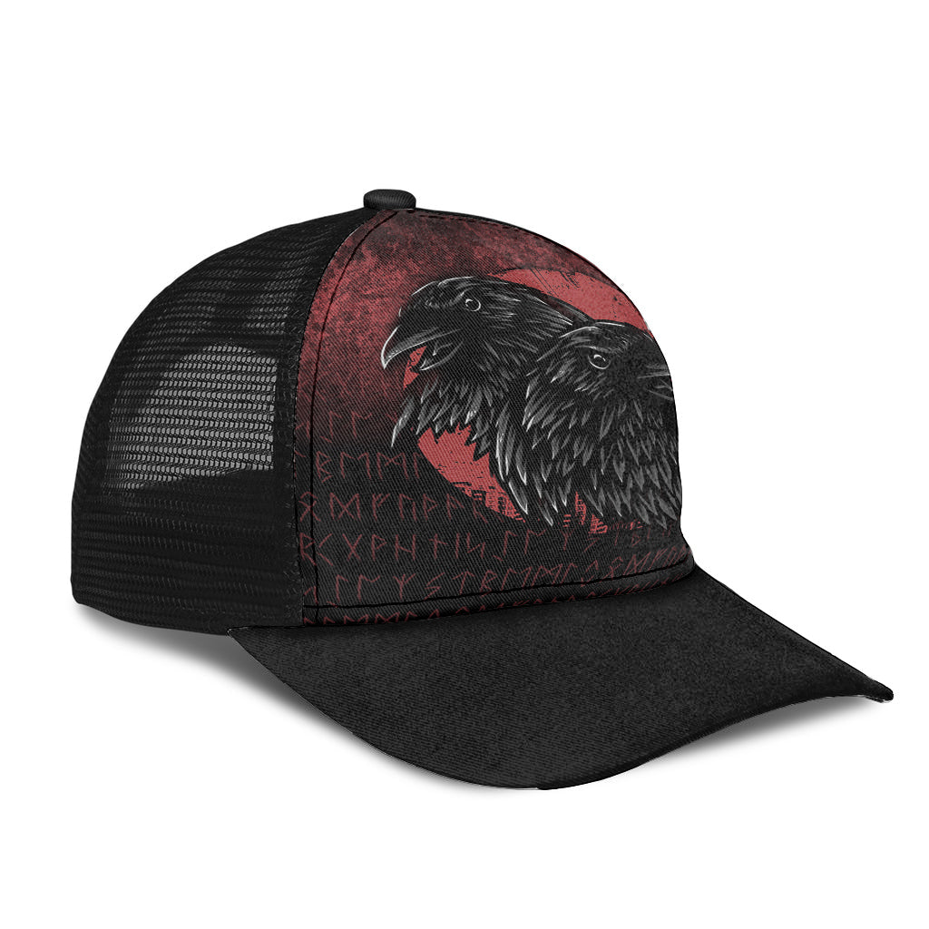 Huginn And Muninn Birds Norse Mythology Crow Hunters Wildlife Animals Mesh Back Cap Trucker Hats Custom Hats Gifts For Men & Women