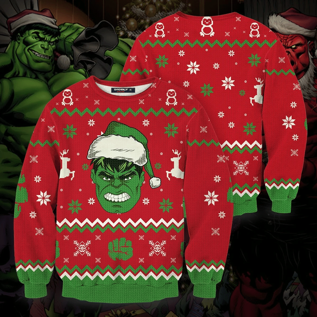 Hulk Smashin' Ugly Christmas Sweater Adult 3D Funny Matching for family