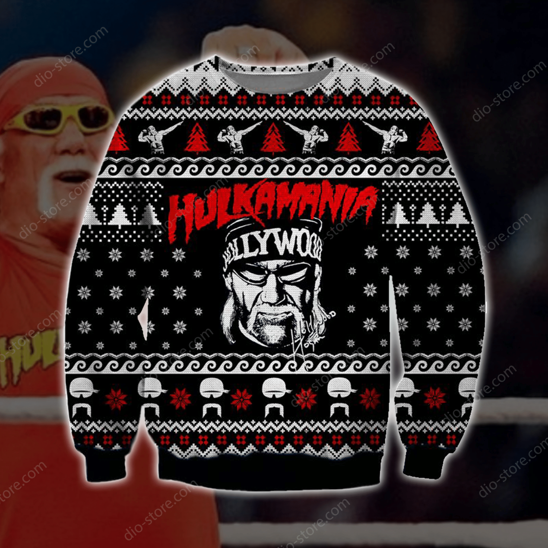 Hulkamania Knitting Pattern 3D Print Ugly Christmas Sweater Adult 3D Funny Matching for family - Image 2