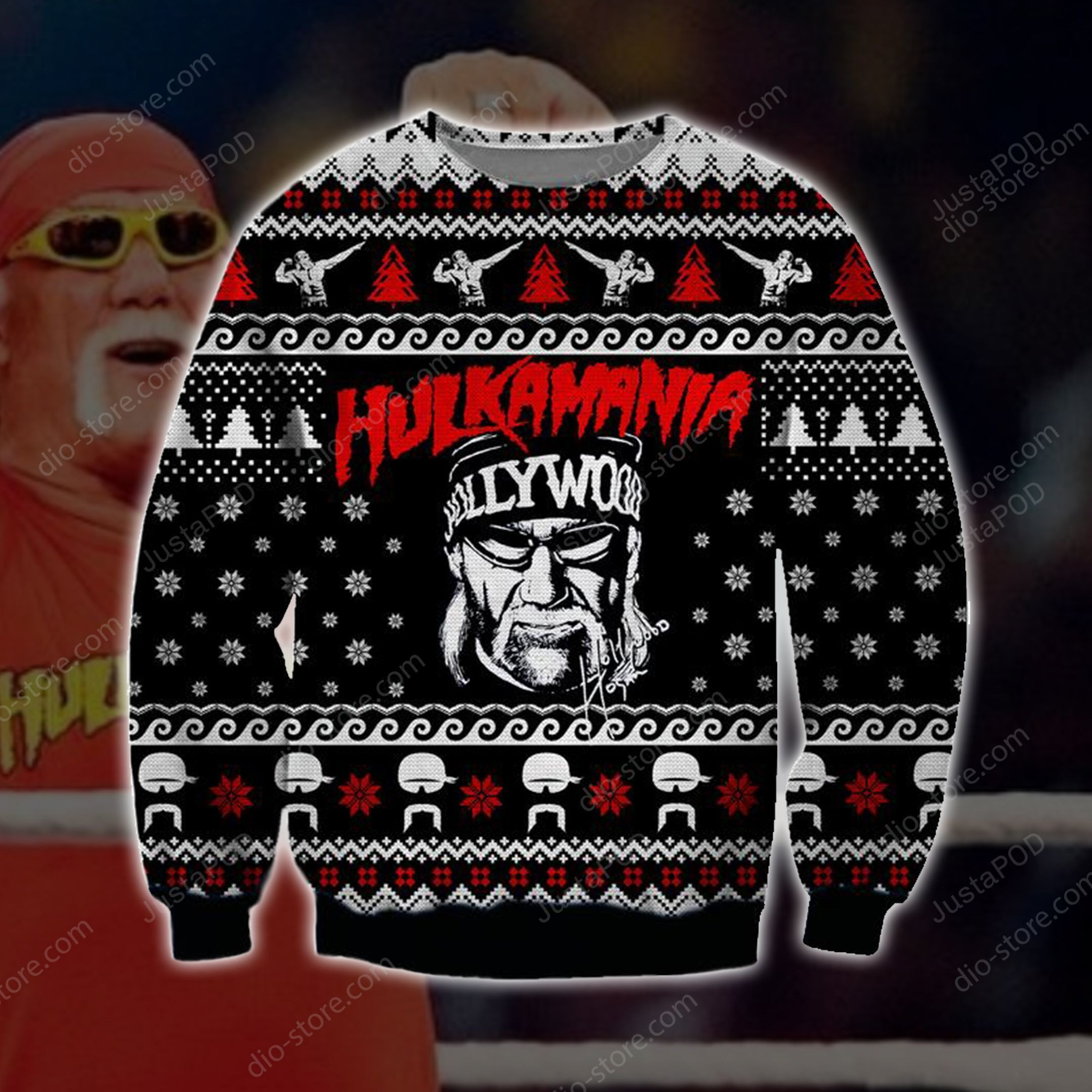 Hulkamania Knitting Pattern 3D Print Ugly Christmas Sweater Adult 3D Funny Matching for family
