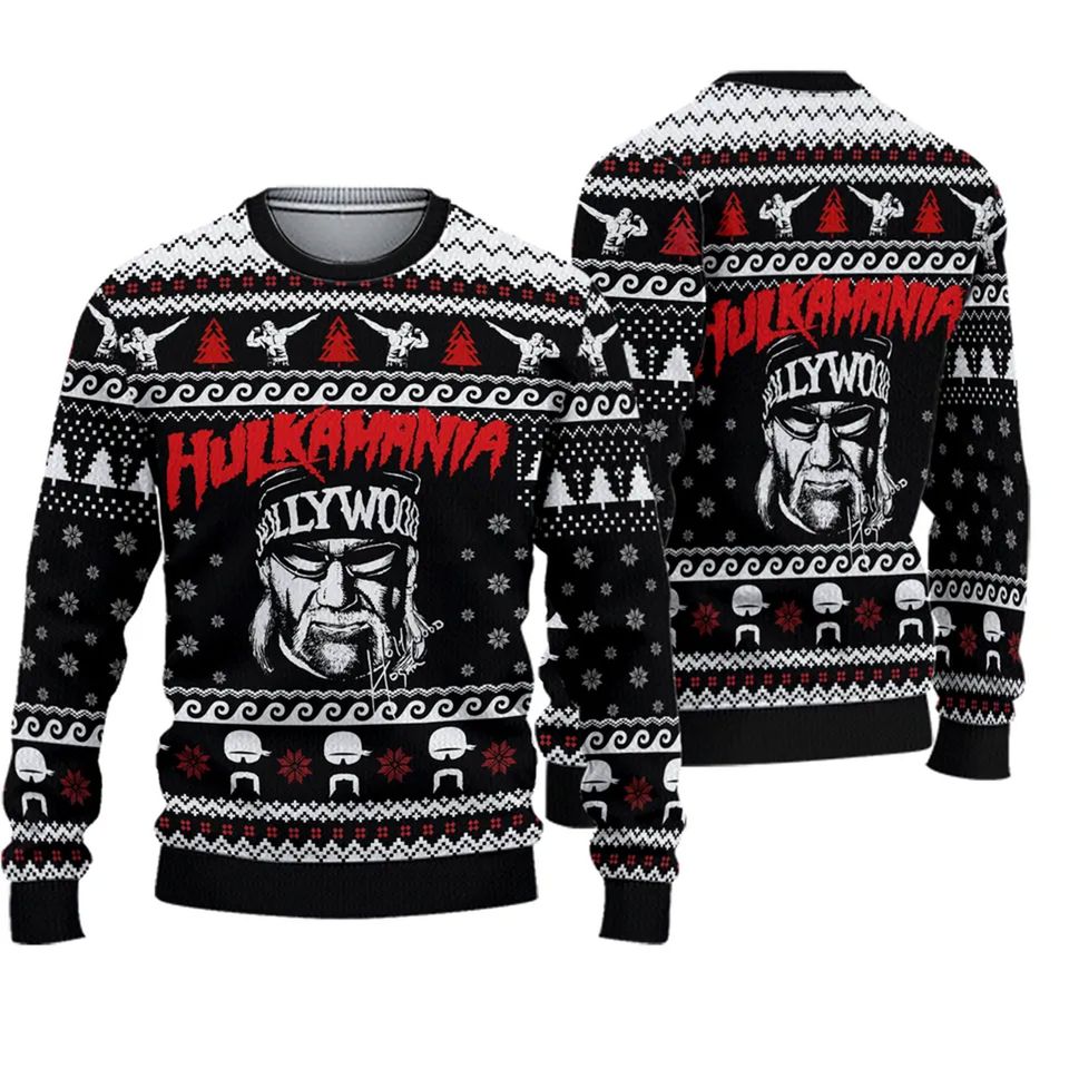 Hulkamania Ugly 3D Christmas Ugly Sweater