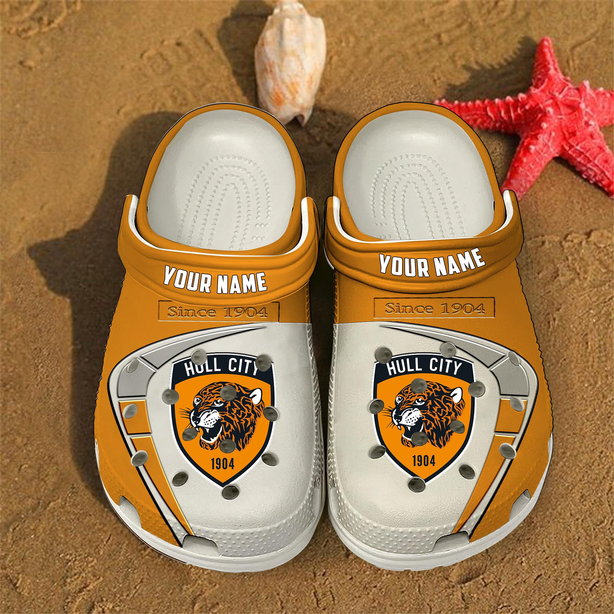 Hull City EFL Crocs Crocband Clogs Shoes Comfortable For Men Women and Kids