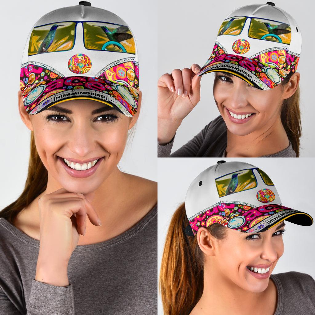 Hummingbird Classic Cap, Gift for Hippie Life, Hippie Lovers Trucker Hats Custom Hats Gifts For Men & Women
