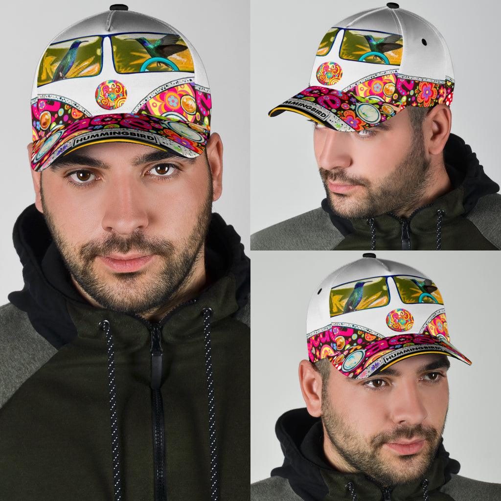 Hummingbird Classic Cap, Gift for Hippie Life, Hippie Lovers Trucker Hats Custom Hats Gifts For Men & Women