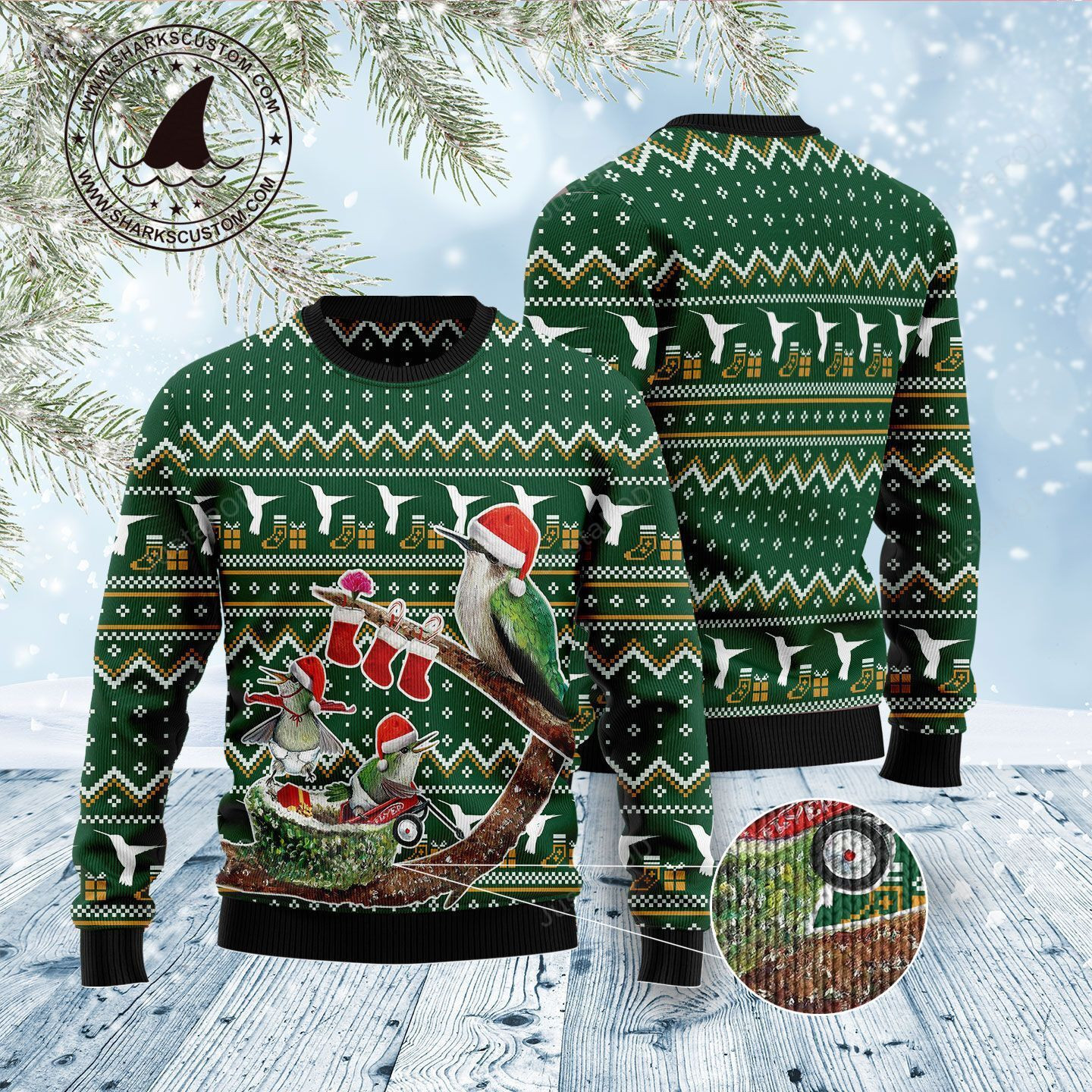 Hummingbird Family Xmas Christmas Ugly Christmas Sweater Adult 3D Funny Matching for family