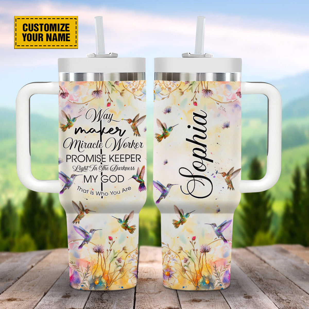 Hummingbird Floral God Custom Stanley Cup 40 oz 30 oz Tumbler With HandleTVC2301691