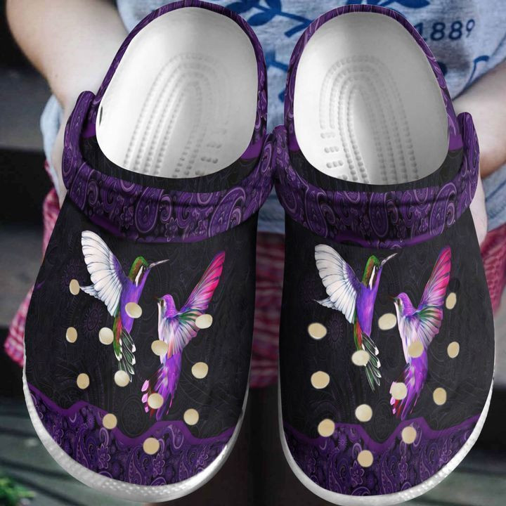 Hummingbird Purple Mandala Classic Clogs Shoes