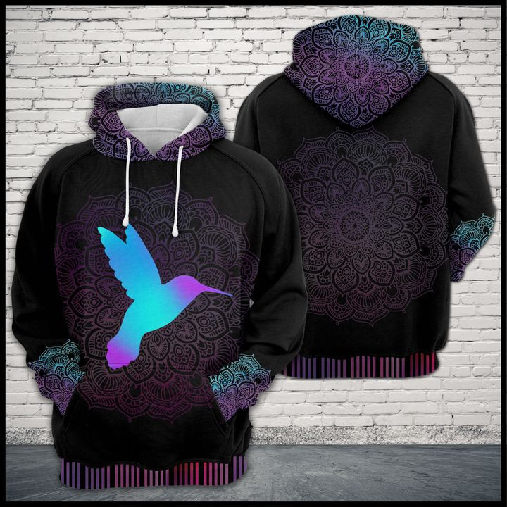 Hummingbird Zen Pattern 3D All Over Print Hoodie, Zip Hoodie