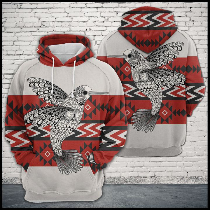 Hummingbird Zentangle Native Pattern 3D All Over Print Hoodie, Zip Hoodie