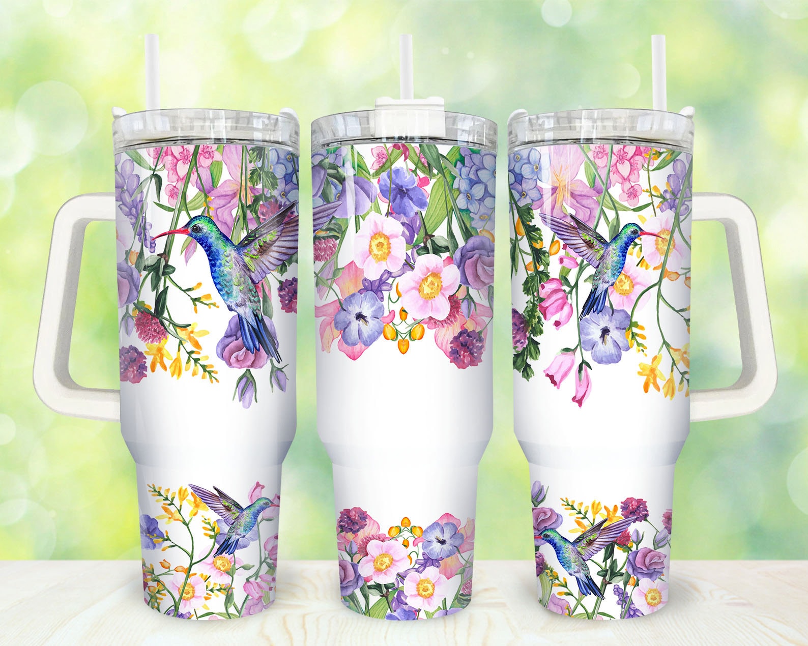Hummingbirds Floral Custom Stanley Cup 40 oz 30 oz Tumbler With HandleTVC2301857