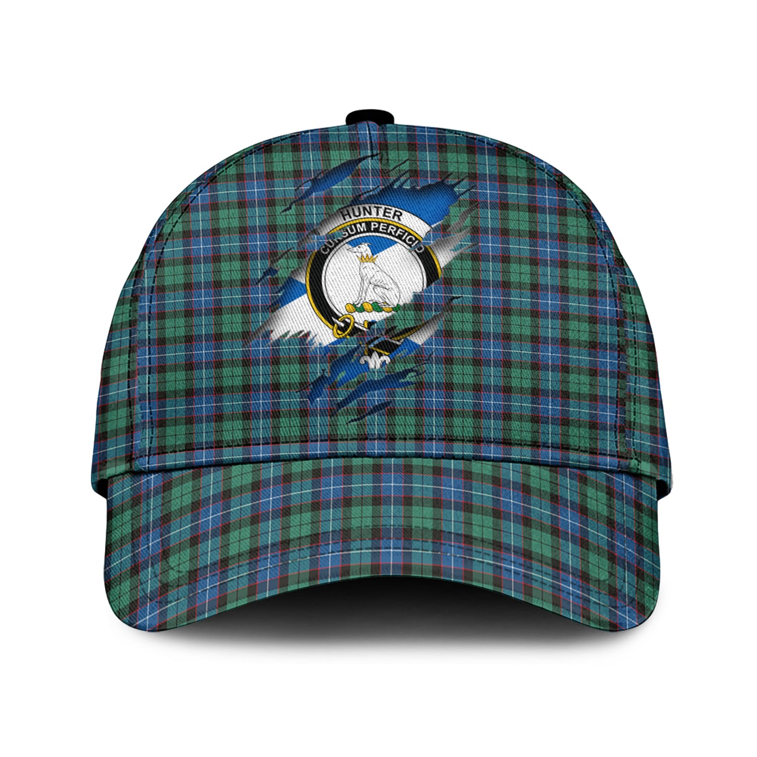Hunter Ancient Tartan Plaid Cap, Family Crest In Me Style Tartan Baseball Cap TS23 Trucker Hats Custom Hats Gifts For Men & Women